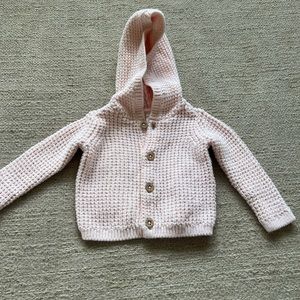 Newborn pink button sweater